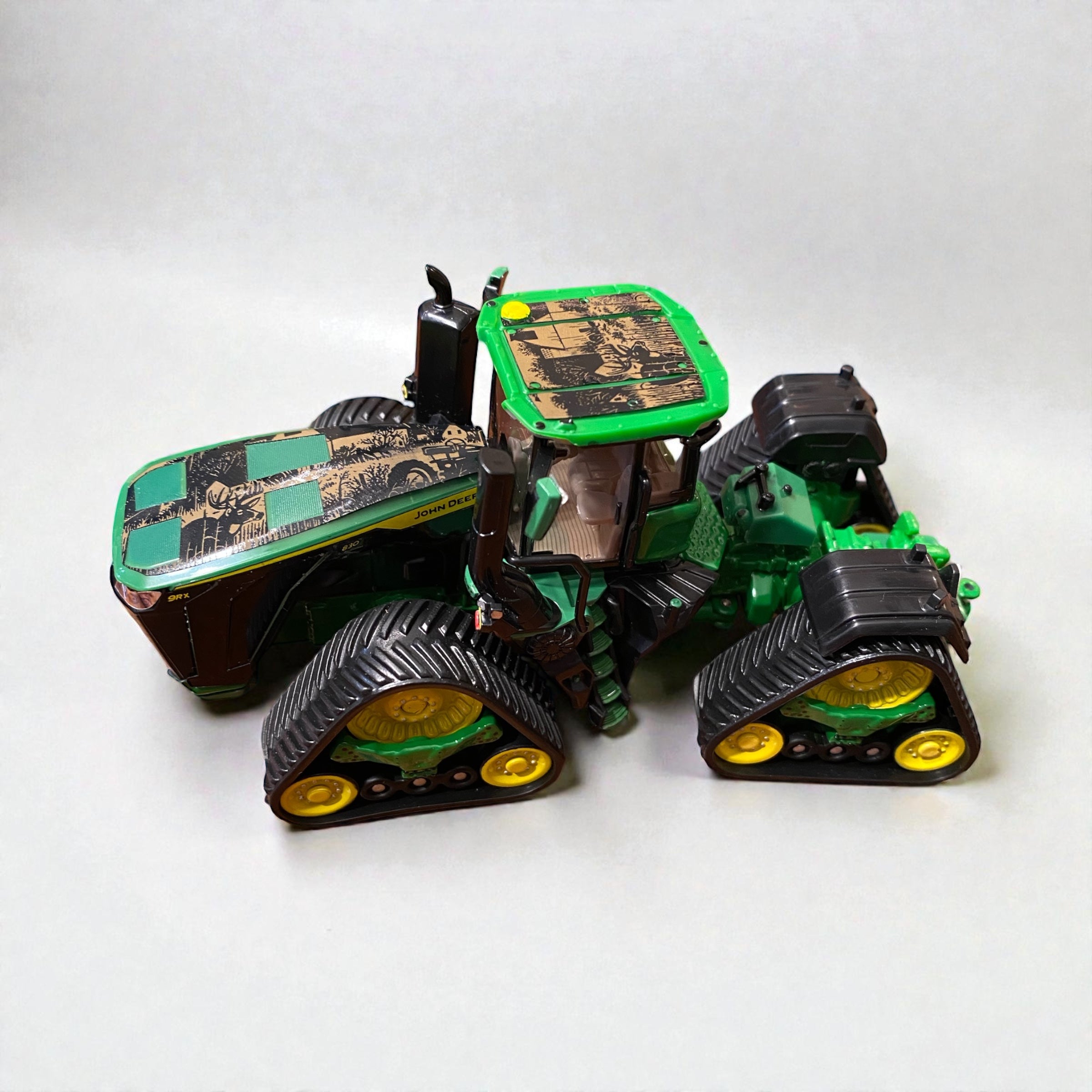Prestige 1/64 John Deere 9RX 830 w/ Blackout Custom Engraved Buck Scenery Wrap - Tractor Wrap Factory