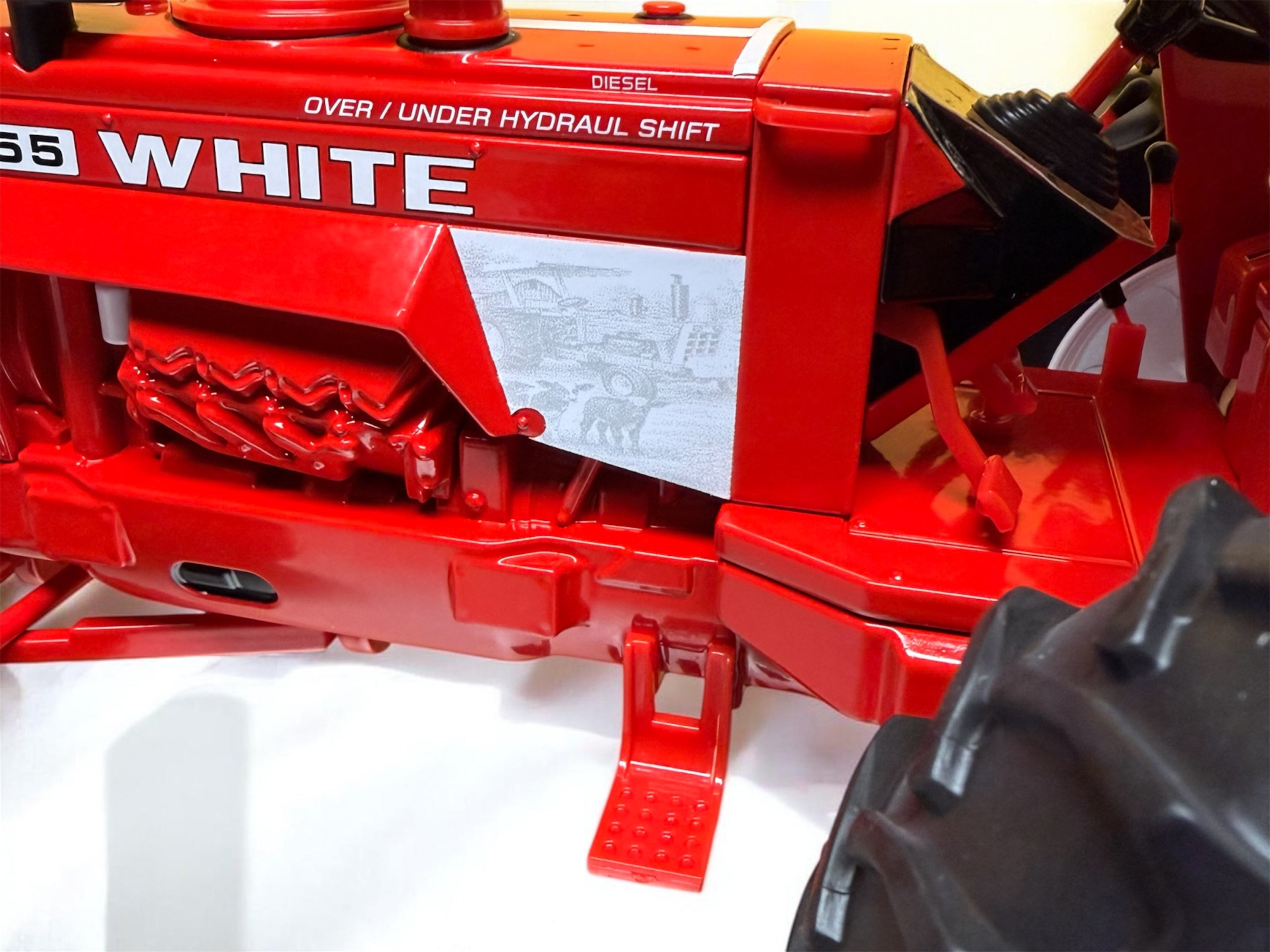 White 2255 Tractor 1/16 Scale Prestige - Custom Engraved Farm Scene Wrap