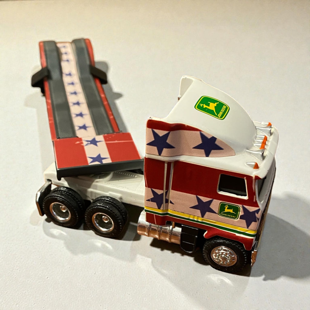John Deere 1/64 Mack Semi Hauler Lowboy Trailer - Custom USA Vinyl Wrapped - Tractor Wrap Factory