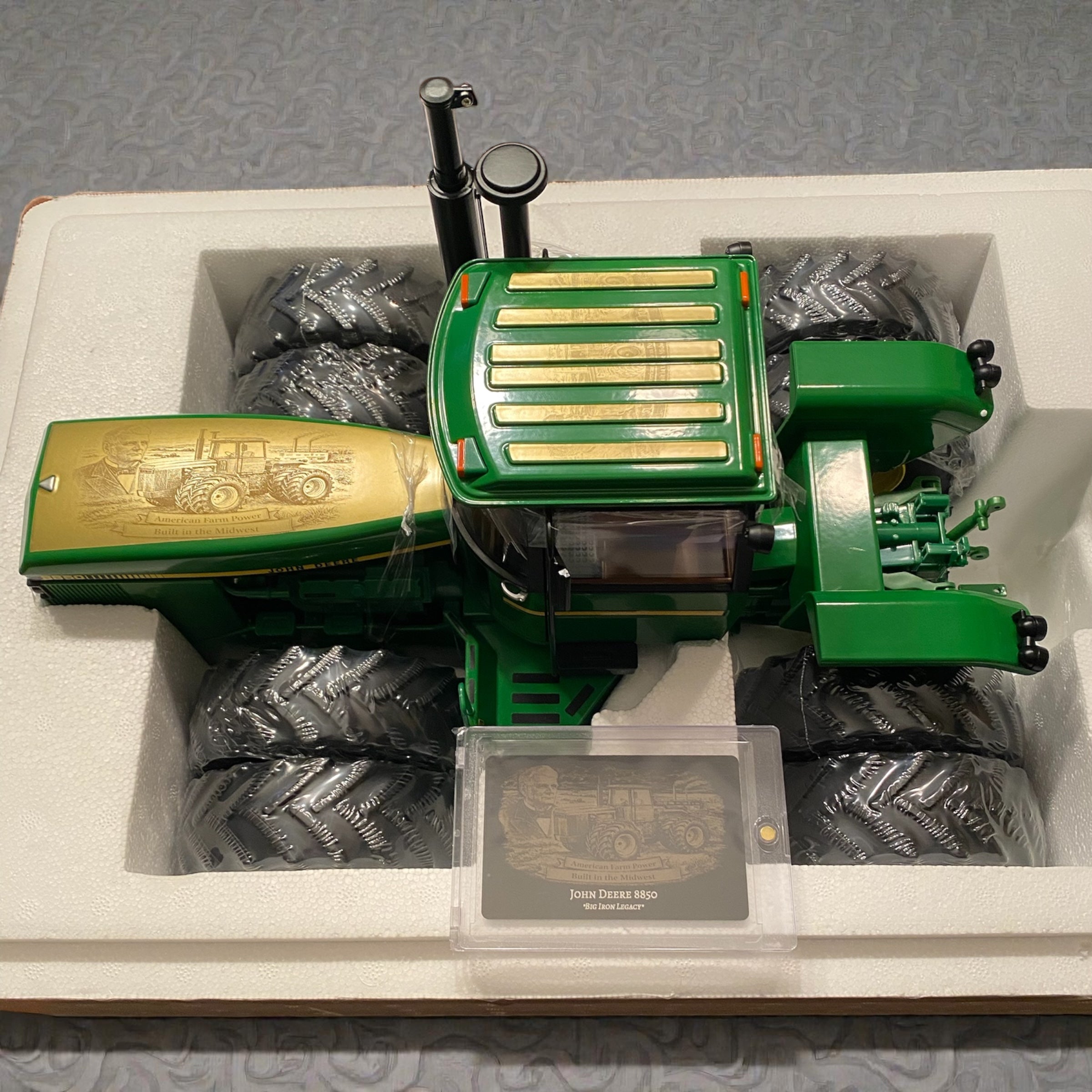 1/16 John Deere 8850 Prestige – “Big Iron Legacy” Custom Engraved Wrap w/Collector Card - Tractor Wrap Factory