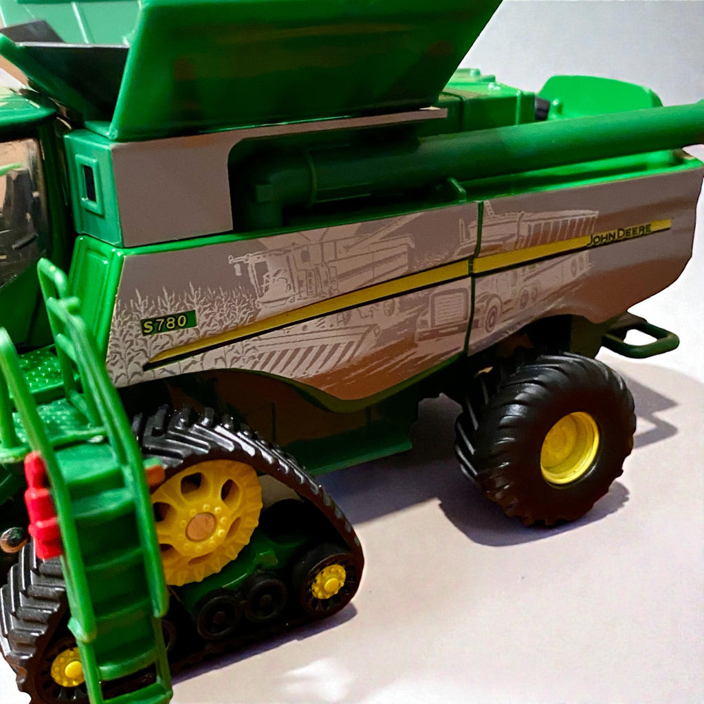 1/64 John Deere S780 Combine Custom Harvest Scene Wrap w/ Corn Soybean Headers - Tractor Wrap Factory