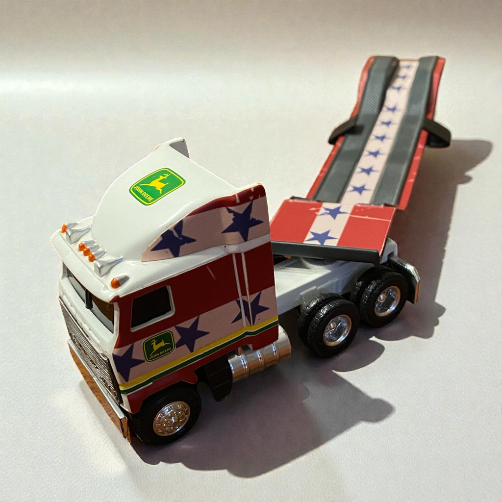 John Deere 1/64 Mack Semi Hauler Lowboy Trailer - Custom USA Vinyl Wrapped - Tractor Wrap Factory